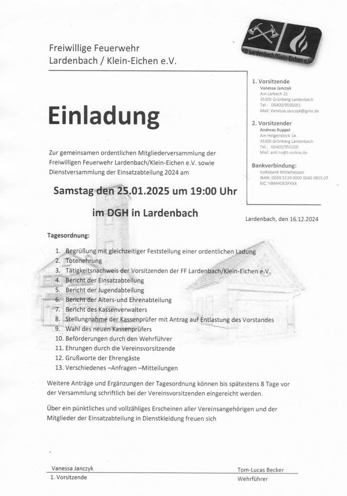 20250125 JHV FF Lardenbach KE Einladung